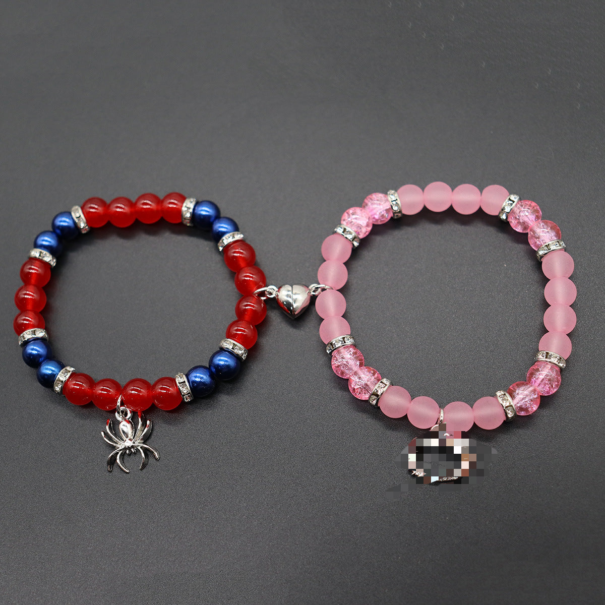 Wholesale Natural Stone Moon Sun Love Heart Magnetic Beaded Bracelet